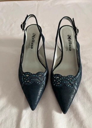 Décolleté blu slingback, merk: Melluso, staat: Heel goed, maat: 35, € 11,00, € 12,25 inclusief Kopersbescherming