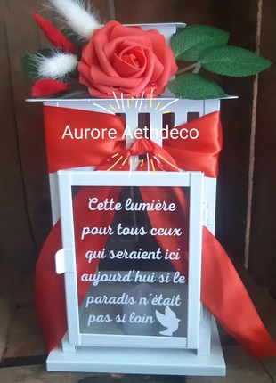 Lanterne hommage défunt mariage rouge et blanc, brand: aucune, condition: Very good, €34.00, €36.40 includes Buyer Protection
