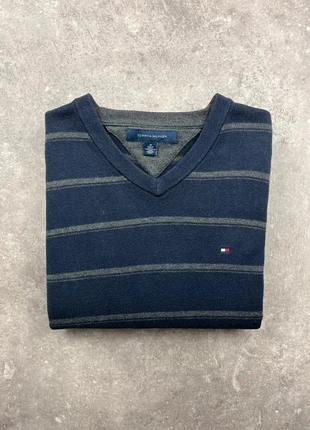 Pull Col V Tommy Hilfiger Marine/Gris M Homme, marke: Tommy Hilfiger, zustand: Gut, größe: M, 19,00 €, 20,65 € beinhaltet Vinted-Käuferschutz Pro