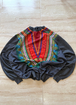 Colorful Dashiki Print Crewneck Sweatshirt Grey Oversized Unbranded, marque: Vintage Dressing, état: Très bon état, taille: L, 18,00 €, 19,60 € Protection acheteurs incluse