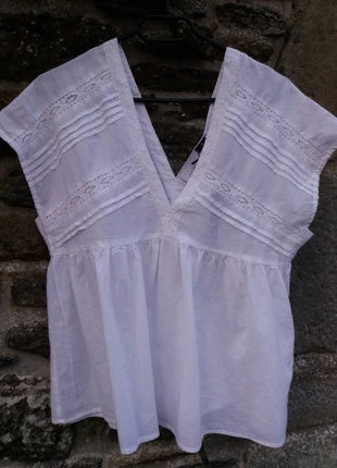 Haut, blouse détails dentelle La City taille M neuve, marca: La City, estado: Novo com etiquetas, tamanho: M / 38 / 10, €13.00, €14.35 inclui Proteção do Comprador