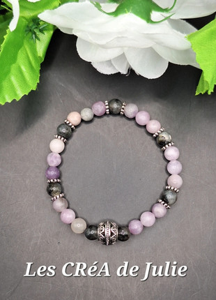 Bracelet lepidolite et labradorite grise, marque: Fait Main, état: Très bon état, 8,00 €, 9,10 € Protection acheteurs incluse