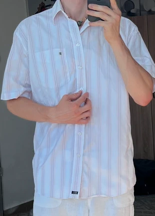 Farah Weekend White & Pink Striped Short-Sleeve Shirt – Size L, marke: Farah, zustand: Neu, größe: L, 10,00 €, 10,70 € inklusive Vinted-Käuferschutz