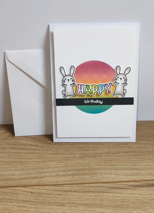 Carte anniversaire Happy Birthday avec lapins, marke: Fait Main, zustand: Neu, mit Etikett, 3,00 €, 3,85 € inklusive Vinted-Käuferschutz