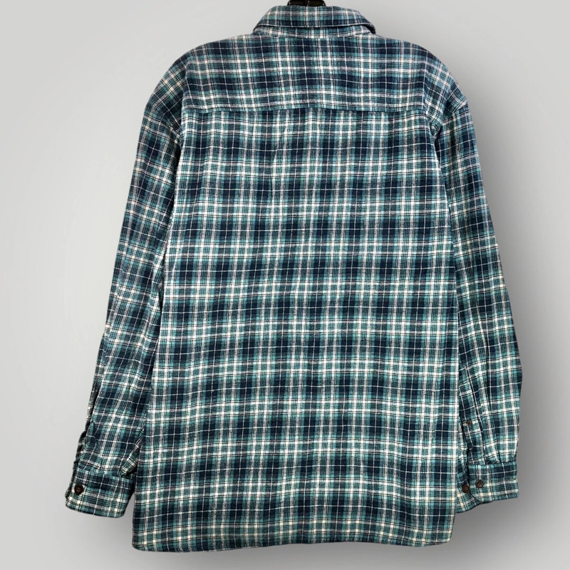 RedHead Mens Size 2XL Blue Plaid Flannel Long Sleeve Button Up Shirt 3