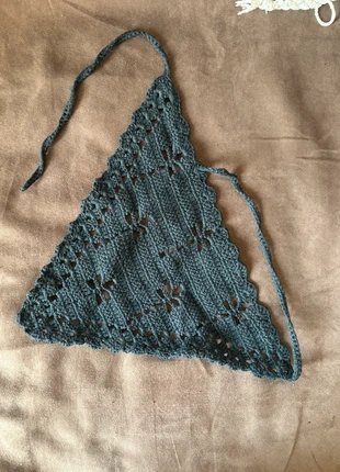 Bandana crochet noir – style bohème / festival, marque: Vintage Dressing, état: Très bon état, 5,00 €, 5,95 € Protection acheteurs incluse