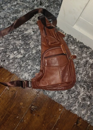 Xieben Vintage Leather Sling Chest Bag – Brown, brand: Xieben, condition: Very good, £12.00, £13.30 includes Buyer Protection