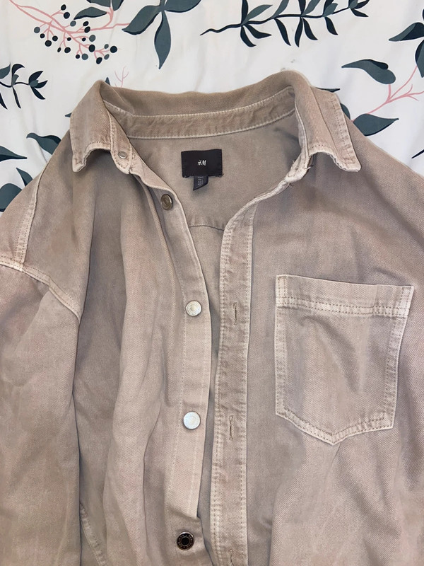 Veste en jean beige 2