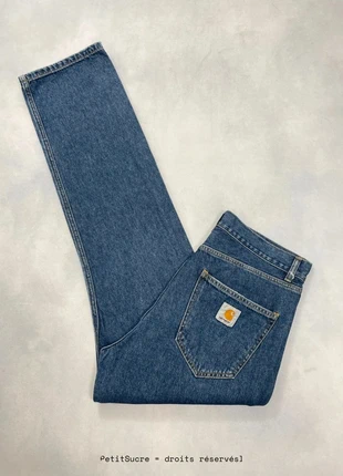Jean Carhartt wip Large Droit Bleu Marine modèle Nolan Loose Denim Pant - Taille M w32 #1092, brand: Carhartt, condition: Very good, size: W32, €49.00, €52.15 includes Buyer Protection Pro
