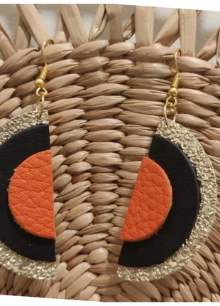 Boucles d'oreilles fantaisie en cuir, bohème chic, marque: Fantaisie, état: Neuf sans étiquette, 5,00 €, 5,95 € Protection acheteurs incluse