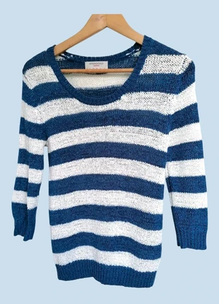 Pull marinière Springfield S – Rayé bleu & blanc / Striped Sweater / Trui / Pullover, brand: Springfield, condition: Very good, size: S / 36 / 8, €8.00, €9.10 includes Buyer Protection