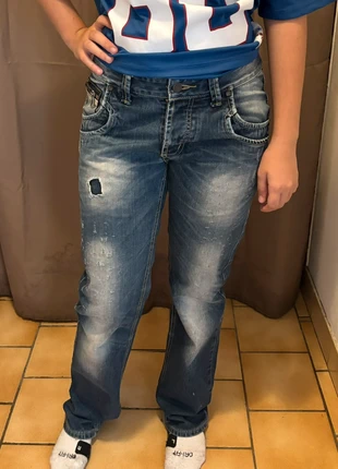 Justing jean slim homme W 30 FR 40 bleu clair/bleu foncé délavé troué vintage, brand: Justing, condition: Very good, size: W31, €15.00, €16.45 includes Buyer Protection