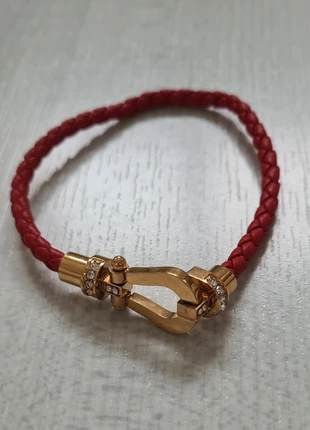 Bracelet tressé Tendance - neuf - rouge et doré, brand: Tendance, condizioni: Nuovo senza cartellino, €5.00, €5.95 include la Protezione acquisti