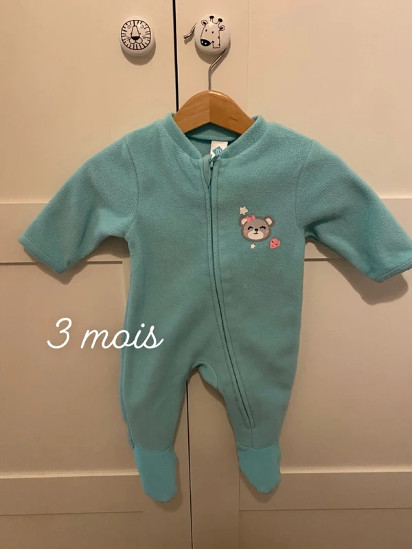 Pyjama chaud 3 mois Tex cyan