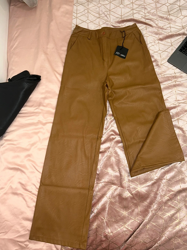 Pantalon cuir camel 3