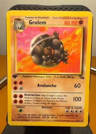 Carte Pokémon Grolem 36/62 – Édition 1 / ED 1 Set Fossile de Wizards, marque: Pokémon, état: Très bon état, 25,00 €, 26,95 € Protection acheteurs incluse