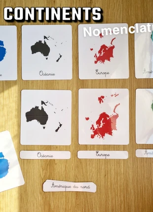 Cartes de nomenclatures sur les Continents Imagier, brand: Montessori, condition: Very good, €13.24, €14.60 includes Buyer Protection Pro