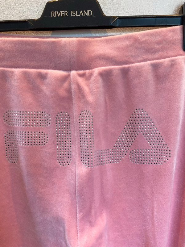 Pink FILA velour glitter leggings