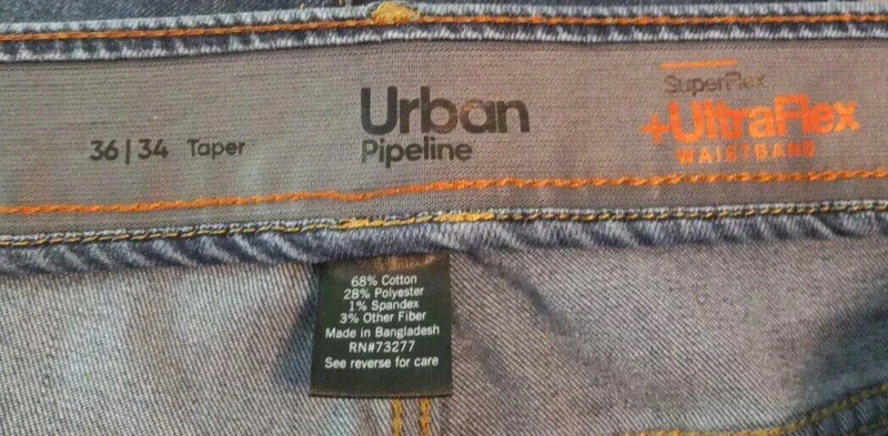 Urban Pipeline Tapered Superflex Ultraflex Waistband Denim Jeans Size 36x34* 3