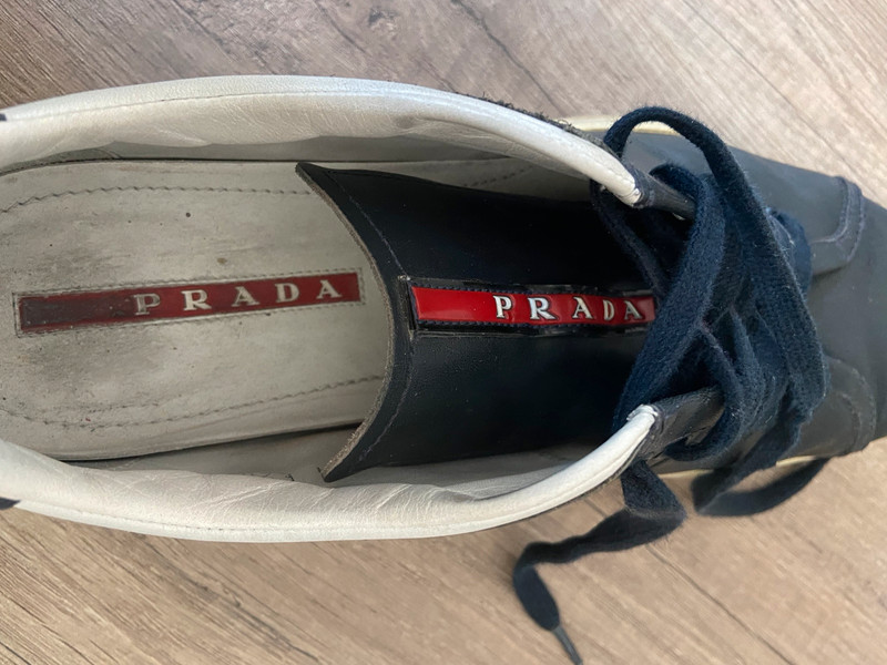 Scarpe originali Prada linea rossa sneakers in pelle