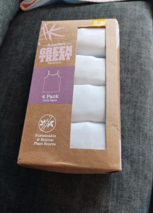Childs age 3-4 years pack of 4 bamboo supersoft vests, brand: green treat, condition: New with tags, size: 3 years / 98-103 cm, £4.00, £4.62 includes Buyer Protection