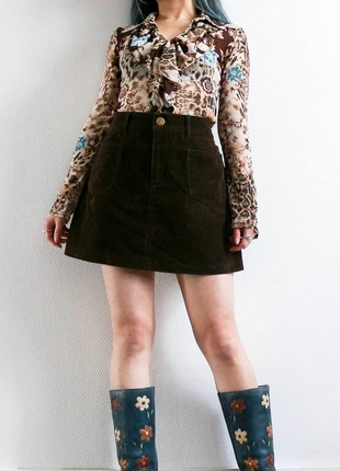 Brown mini skirt | Jupe courte marron, marque: Vintage, état: Très bon état, taille: L / 40 / 12, 12,00 €, 13,30 € Protection acheteurs (Pro) incluse