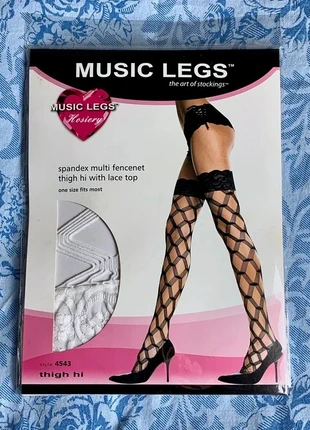 Music Legs Calze autoreggenti a rete grossa, marca: Music Legs, estado: Nuevo con etiquetas, tamaño: Talla única, 5,00 €, 5,95 € Protección al comprador incluida