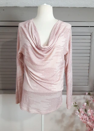 Blouse à strass, col bénitier & manches longues | Un Jour Ailleurs (42), brand: Un Jour Ailleurs, condition: Very good, size: XL / 42 / 14, €5.00, €5.95 includes Buyer Protection Pro