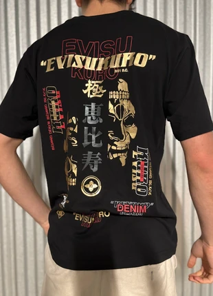 T-shirt Evisu Kuro noir coton Daruma japan printed X13-23, brand: Evisu, condition: Very good, size: L, €32.90, €35.25 includes Buyer Protection