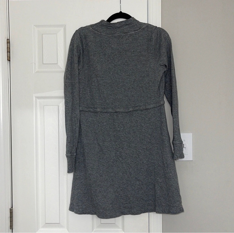 Anthropologie Saturday Sunday Gray Cotton Cinch Waist Long Sleeved Dress 2