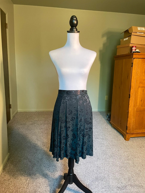 Vintage Dark Green Floral Skirt 1