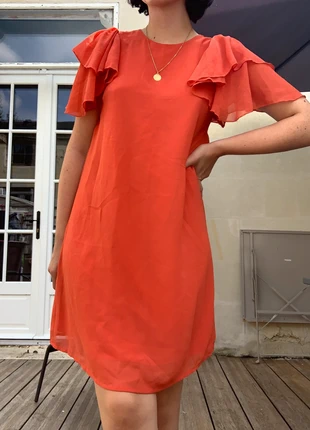 Robe corail volants Asos, brand: ASOS, condition: Very good, size: S / 36 / 8, €12.00, €13.30 includes Buyer Protection