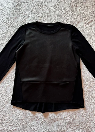 Pull noir bi-matière - Col rond et manches longues avec détails irisés - Kookai (Taille 1/36/S), marke: KOOKAÏ, zustand: Sehr gut, größe: S / 36 / 8, 10,00 €, 11,20 € inklusive Vinted-Käuferschutz