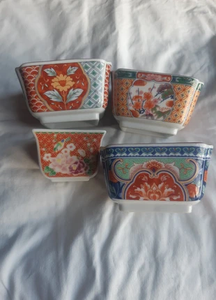 🏮Lot de 4 pots faits au Japon - motifs floraux, brand: Vintage Chic, condition: Very good, €10.00, €11.20 includes Buyer Protection