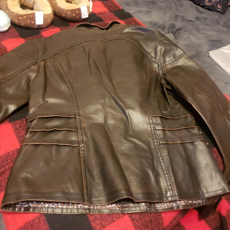 Pleated Brown Leather Jacket 5