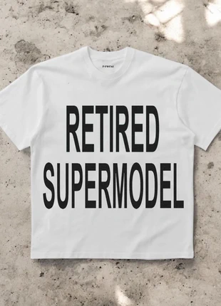Y2K “retired supermodel” graphic t-shirt, brand: Graphic Tee, condition: Very good, size: S, £22.50, £24.33 includes Buyer Protection