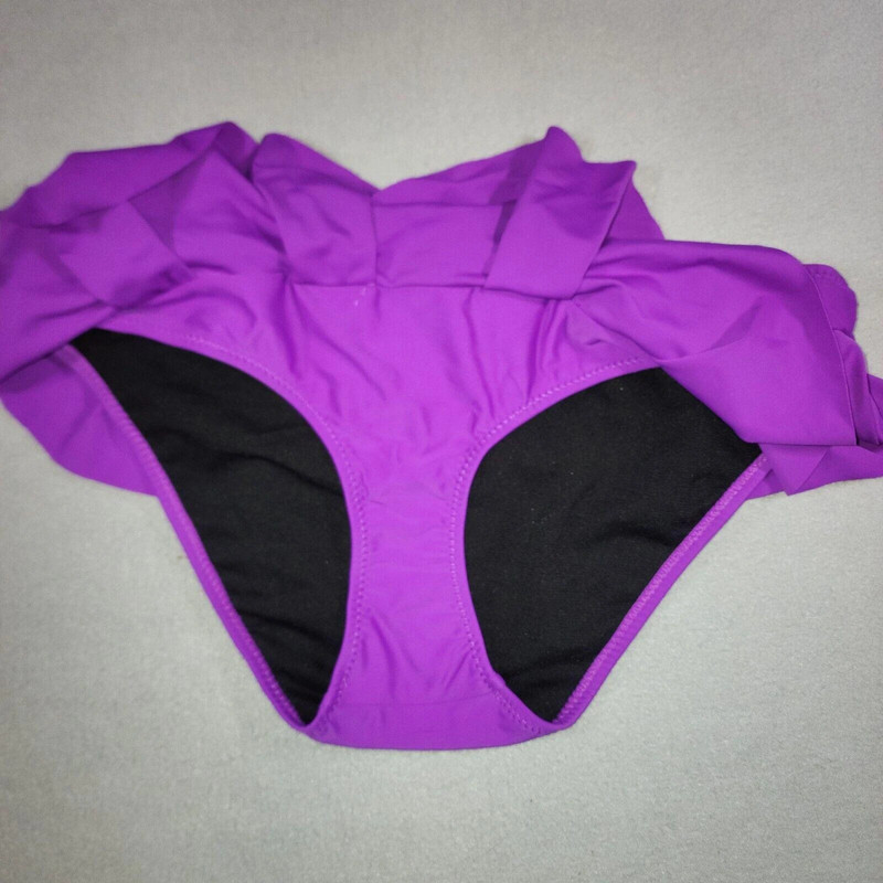 Joker Dc Comics Swim Bikini Bottoms Purple Green Bows Large Nwt 2