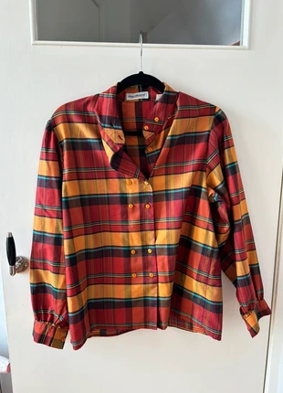 Blouse geruit, merk: Vintage Dressing, staat: Heel goed, maat: L / 40 / 12, € 8,00, € 9,10 inclusief Kopersbescherming