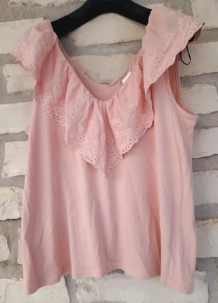 Débardeur coton & modal rose "H&M" taille 38, merk: H&M, staat: Nieuw met prijskaartje, maat: M / 38 / 10, € 5,00, € 5,95 inclusief Kopersbescherming