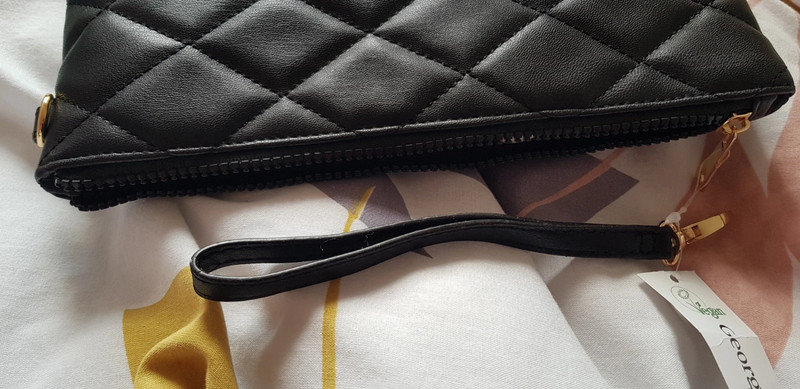 Asda George black quilted clutch bag