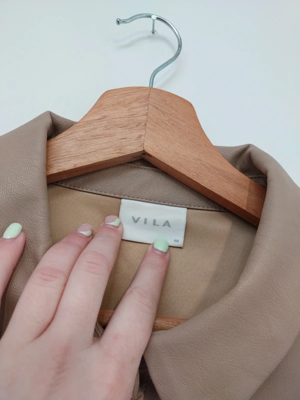Blouse beige simili cuir Vila 40 - photo numéro 3