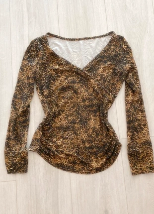 y2k V-neck  long-sleeved top with leopard print for my alt girlies <3, marke: Alternative, zustand: Neu, größe: S / 36 / 8, 15,00 €, 16,45 € inklusive Vinted-Käuferschutz