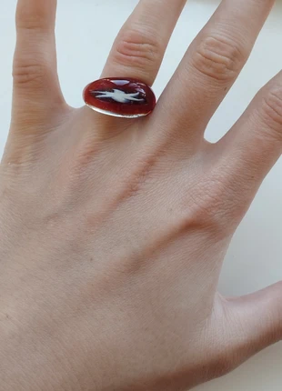 Anillo de vidrio / Cristal ring, marca: Accessories, estado: Novo sem etiquetas, tamanho: 18,1 mm Ø / 18,5, €11.00, €12.25 inclui Proteção do Comprador