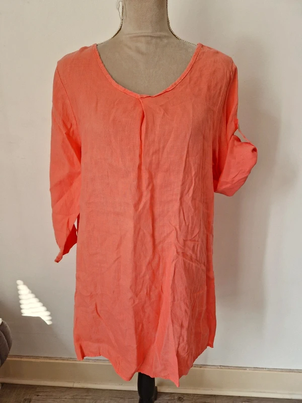 Tunique corail made in italy en lin taille 46 - photo numéro 2