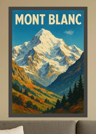 Affiche illustration « Mont Blanc », état: Neuf sans étiquette, 6,00 €, 7,00 € Protection acheteurs (Pro) incluse