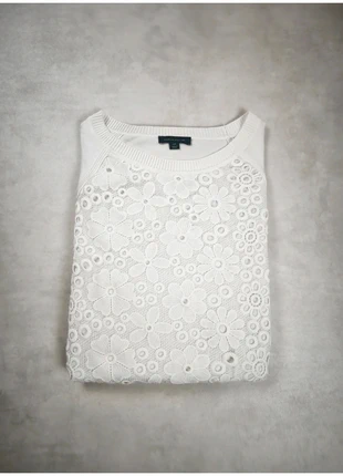 Tommy Hilfiger – Pull motif fleur femme S blanc cassé polyester – Très bon état, brand: Tommy Hilfiger, condition: Very good, size: S / 36 / 8, €9.00, €10.15 includes Buyer Protection Pro