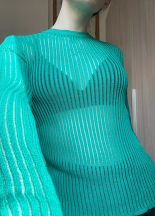 Sheer Green Knit Top, brand: unknown, condizioni: Nuovo senza cartellino, taglia: S / IT 40 / EU 36, €3.00, €3.85 include la Protezione acquisti
