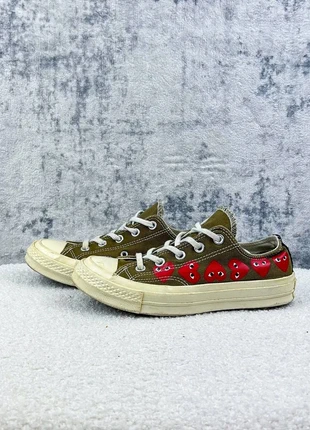 Converse Comme des Garçons Play Chuck Taylor 36,5 kaki cœur rouge édition limitée Conv1, merk: Converse x Comme des Garçons, staat: Heel goed, maat: 36.5, € 69,90, € 74,10 inclusief Kopersbescherming