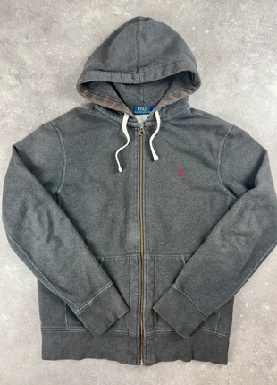 Gilet zippé Ralph Lauren gris logo rouge à capuche taille M, marke: Ralph Lauren, zustand: Gut, größe: M, 45,00 €, 47,95 € inklusive Vinted-Käuferschutz