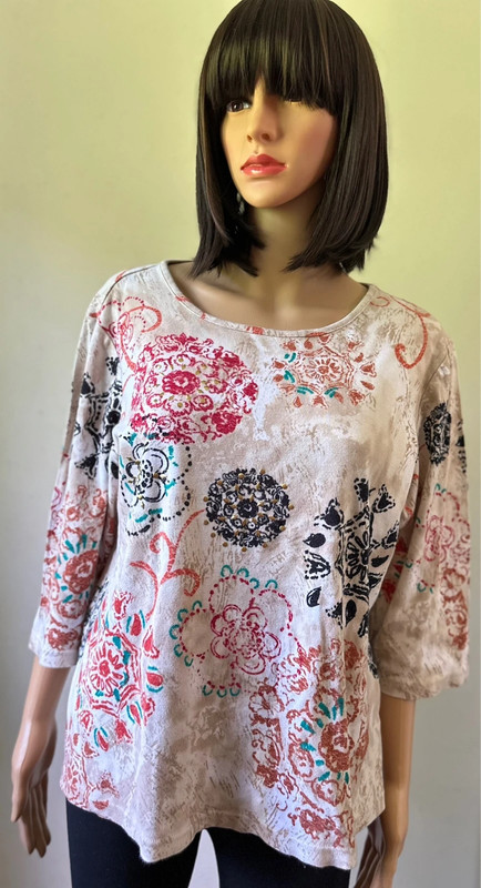 Blusa Christopher & banks estampada manga 3/4 mujer 👩 1